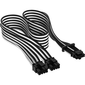 Corsair Premium Individually Sleeved 12+4pin PCIe Gen 5 12VHPWR 600W cable Type 4 White/Black kép