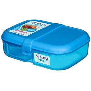 Sistema Háromrekeszes ételtároló doboz + joghurt tartó, 1, 1 l, kék kép