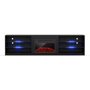 Blumfeldt Perth Medium Lowboard TV-szekrény elektromos kandallóval, 160 x 40 x 30 cm, LED kép