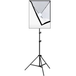 Puluz 50× 70cm stúdió softbox + 2m állvány + 1× E27 30W 5700K, fehér LED kép
