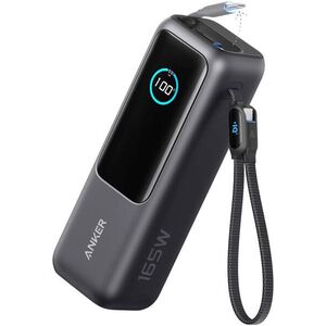 Anker Power Bank 25K, 165 W, Built-In USB-C and Retractable Cable Black kép