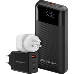 AlzaPower Travel Buddy US, fekete kép