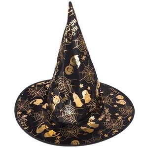 Verk Gyermek Halloween boszorkány kalap, fekete és arany kép