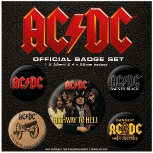 Pyramid AC/DC: Albums - kitűző szett, 5 db kép