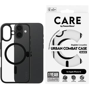 PanzerGlass CARE Apple iPhone 16 MagSafe Combat fekete/fekete nem sárguló tok kép
