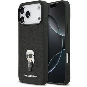 Karl Lagerfeld Fixed Glitter Metal Ikonik iPhone 17 Pro Max fekete tok kép