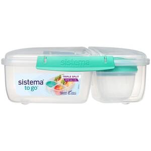 Sistema Háromrekeszes ételtároló doboz + joghurt tartó, 2 l, mentazöld kép