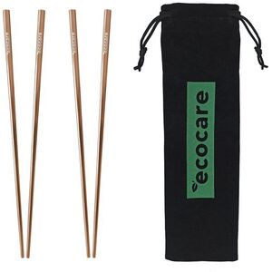 ECOCARE Fém Sushi pálcika rózsaarany csomagolásban 4 db kép