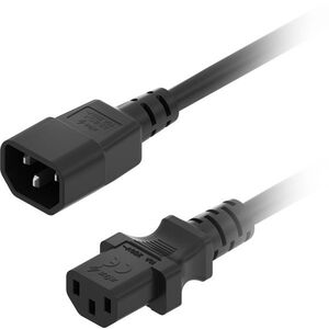 AlzaPower Cord Extension IEC C14 to C13, 250 V, 1 m, fekete kép