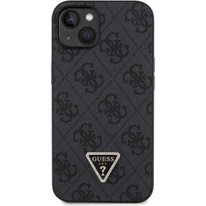 Guess PU 4G Strass Triangle Metal Logo iPhone 15 fekete tok kép