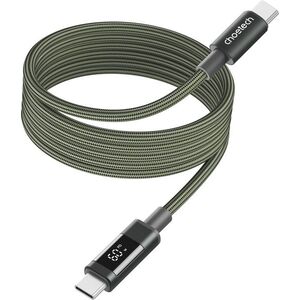 ChoeTech PD60W USB-C to USB-C Digital Display 1, 2 m Magnet Nylon Cable, Dark Green kép