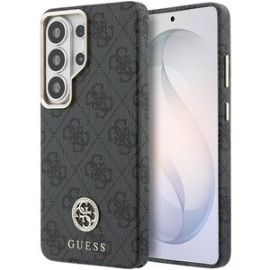 Guess PU Leather 4G Strass Logo Gold Frame Magnetic Samsung Galaxy S26 Ultra Black tok kép