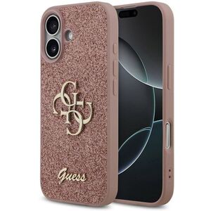 Guess PU Fixed Glitter 4G Metal Logo iPhone 17 rózsaszín tok kép