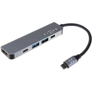 FIXED HUB Mini 5V1 USB-C-vel laptopokhoz és táblagépekhez, szürke kép