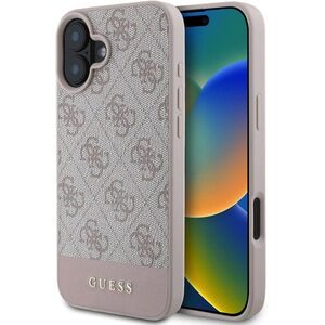 Guess PU 4G Stripe iPhone 16 rózsaszín tok kép