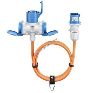 Goobay CEE adapterkábel CEE dugó 1x CEE aljzat 2x védőérintkezős aljzat 5m 16A 230V kép