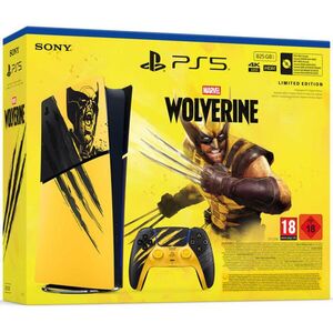 PlayStation 5 (PS5) Slim Digital Marvel Wolverine Battle Yellow Limited Edition kép