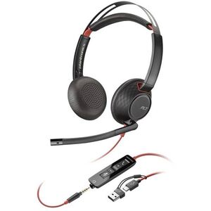 HP Poly Blackwire 5220 + USB-C/A adapter kép
