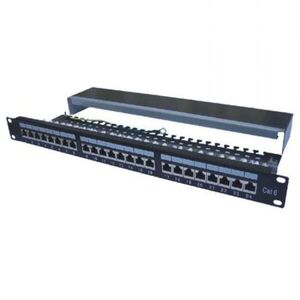 Datacom Patch panel 19", STP, 24-port, CAT6A, LSA, 1U, BK, 3x8p /VL kép