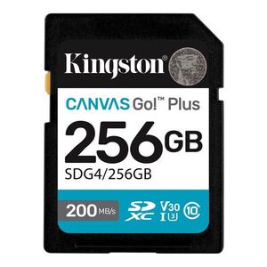 KINGSTON SDXC 256GB Canvas Go Plus Gen4 200R C10 UHS-I U3 V30 Mem... kép