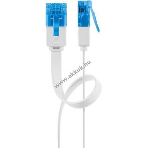 Goobay CAT6A lapos patchkábel U/UTP fehér 15m Cu RJ45 kép