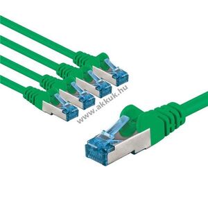 Goobay CAT6A S/FTP (PiMF) patchkábel 1m zöld 5db/csomag CU LSZH kép