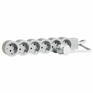 Legrand elosztósor standard 6x2p+f, 3 m vezetékkel, fehér-szürke 694565 kép