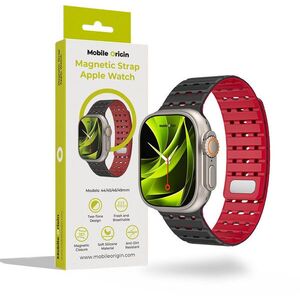 Mobile Origin Magnetic Strap Apple Watch 49mm / 46mm / 45mm / 44mm - Black/Red kép