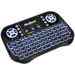 Rebel KOM0973 Mini Q5 vezeték nélküli billentyűzet touchpaddal, 2, 4 GHz, 1020 mAh kép