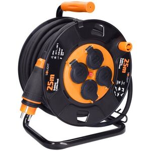 SOLIGHT Kábeldob, 4 aljzat, 25 m, gumi-neoprén kábel, 3×2, 5 mm2, IP44 kép