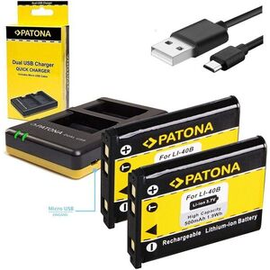 PATONA Foto Dual Quick Olympus Li-40B/42B + 2 x 500mAh akkumulátor kép