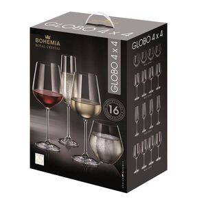 BOHEMIA ROYAL CRYSTAL Globo Szett, 16 db kép