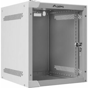 Lanberg 10" Fali rack szekrény (Üveg) 6U 280x310mm - Szürke kép