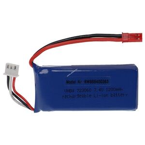 Helyettesítő modell / RC Akku 7.4V, Li-Polymer, 1200mAh, JST-csatlakozó 65mm x 30mm x 16mm kép