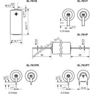 Tadiran/Sonnenschein SL761P 2/3 AA axiális csatlakozó 3, 6V 1500mAh elem lítium kép