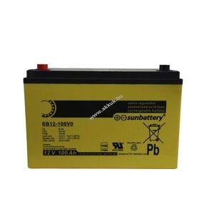 SUN SB12-100V0 12V 100Ah VdS G116046 akku AGM ólom kép