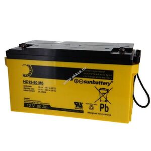 SUN HC12-80 M6 High Cycle 12V 80Ah akku AGM kép
