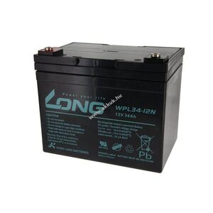 Kung Long WPL34-12N 12V 34Ah akku 197x131x159mm 10, 5kg M5 belsőmenet ólom kép
