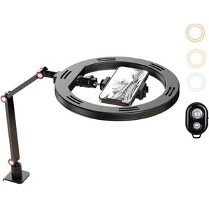 Apexel Clip Flexible Desk stand with ring light for overhead photography kép