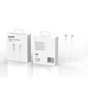 Pepita iPhone Töltőkábel 20W USB-C/Lightning 1m - fehér kép