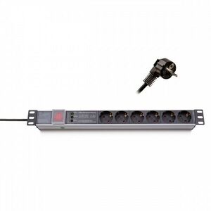 KELINE 620P06 19"" 1U 6x250V Schuko aljzat túlfeszültsé... kép