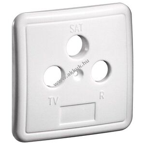 Goobay 3 lyukú antennacsatlakozó fedlap fehér feliratozott TV SAT rádió csavarral kép