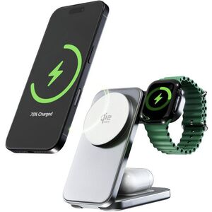 Spello ForceBase 3in1 Qi2 25W Fold vezeték nélküli töltőállvány SF50b - Ezüst kép