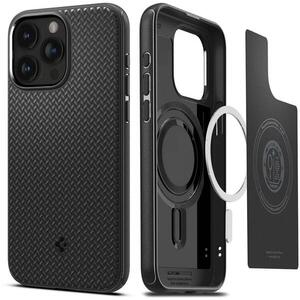 Spigen Mag Armor Matte Black iPhone 15 Pro MagSafe tok kép