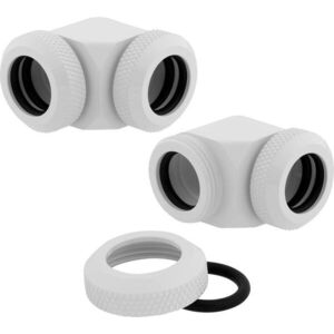 Corsair Hydro X Series XF Hardline 90° 12mm OD Fitting Twin Pack White kép