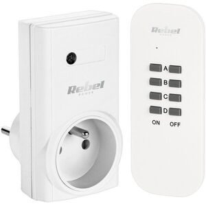 Rebel URZ1225-3 távirányítható konnektor, 230 V, akár 1000 W, fehér kép