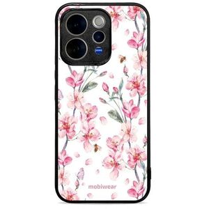 Mobiwear Glossy Vivo V70 5G fényes tok - G033G, rózsaszín virágok kép