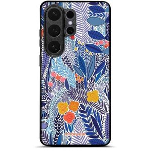 Mobiwear Glossy Samsung Galaxy S26 Ultra fényes tok - G037G, kék virágok kép