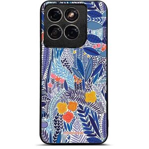 Mobiwear Glossy Motorola Edge 70 Fusion fényes tok - G037G, kék virágok kép
