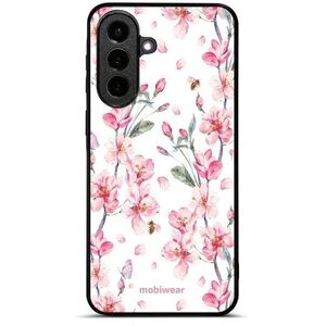 Mobiwear Glossy Samsung Galaxy A57 5G fényes tok - G033G, rózsaszín virágok kép